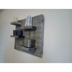 Steigerhouten Wandbord greywash.
