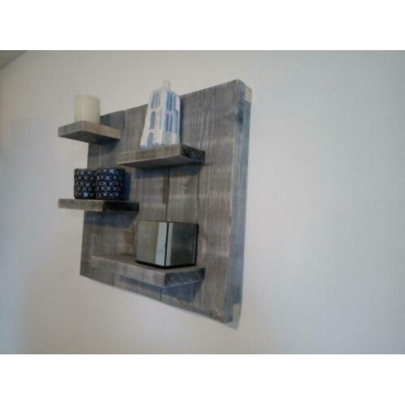 Steigerhouten Wandbord greywash.