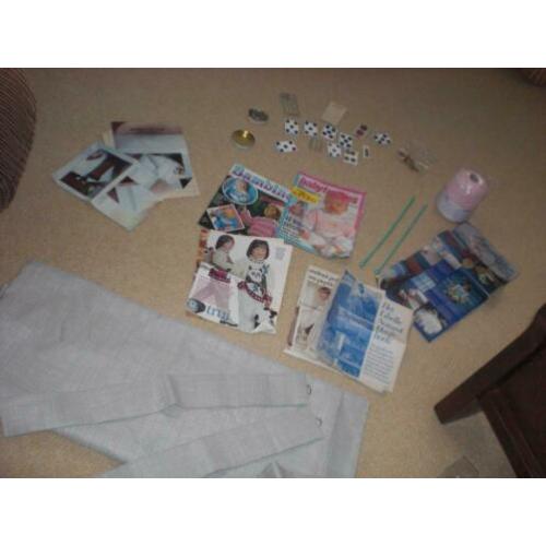 knopen wol lap stof breiboeken/wol /breinaalden /spelden