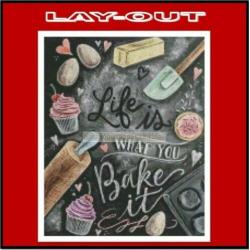 ?/¦ Diamond Painting LifeIsWhatYouBake 40*50 Full-Volledig