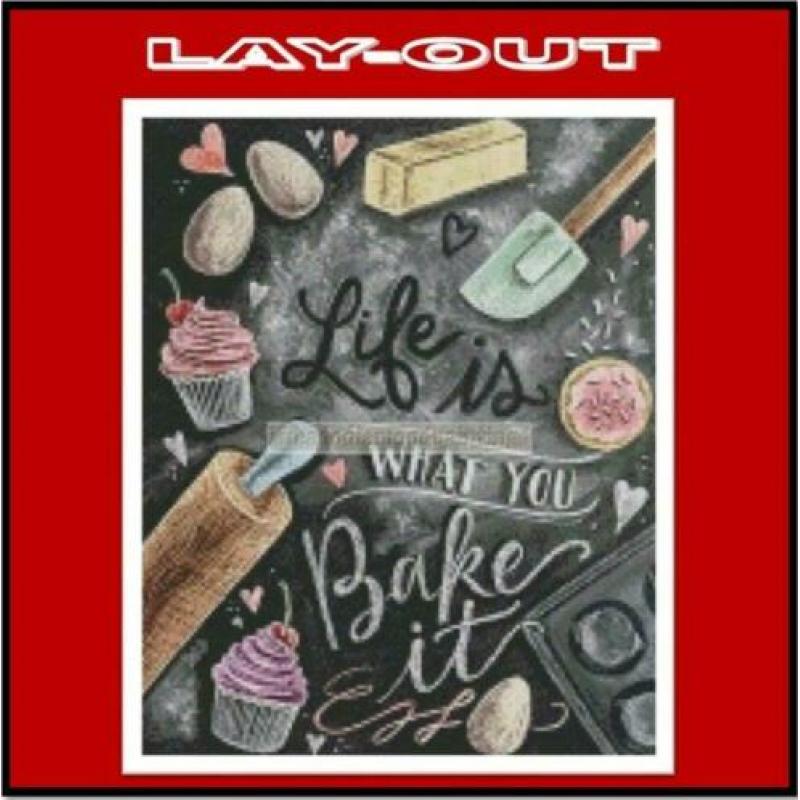 ?/¦ Diamond Painting LifeIsWhatYouBake 40*50 Full-Volledig