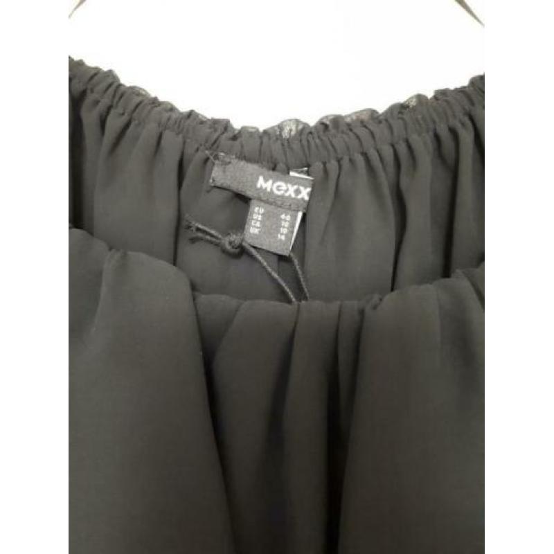 Mexx zwarte transparante blouse maat 40