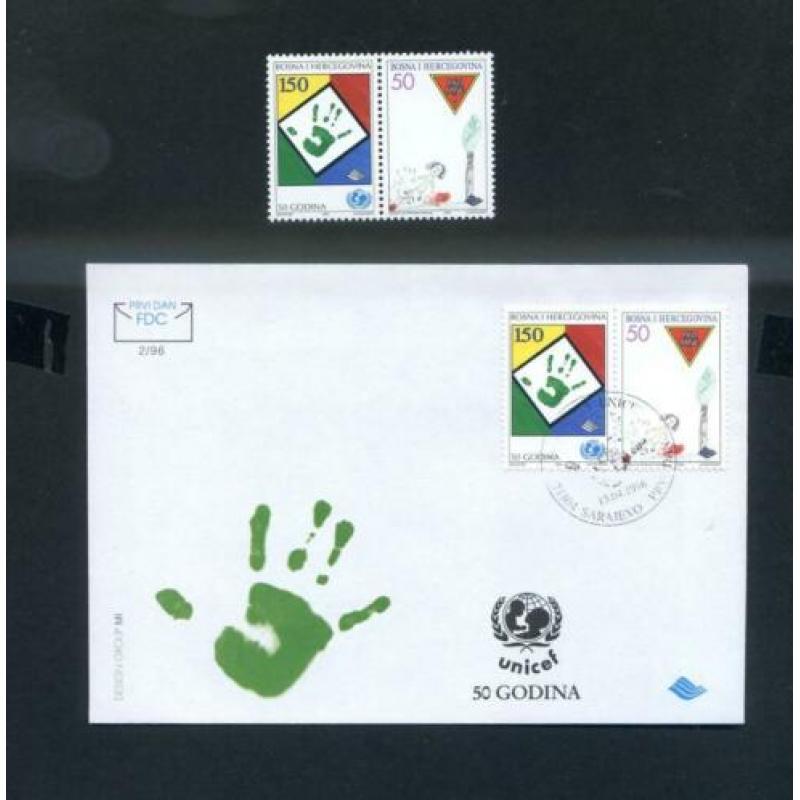 Bosnie Herzegowina 1996-serie+1edag Unicef/2001-PF-paarden