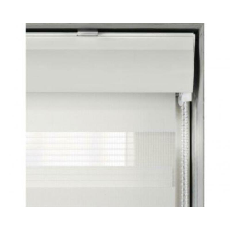 Duo Rolgordijn Cassette 80x130cm Wit Licht doorlatend.