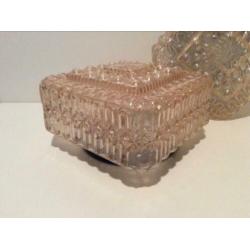 PA2 vintage goud amber gekleurde vierkante plafondlamp glas
