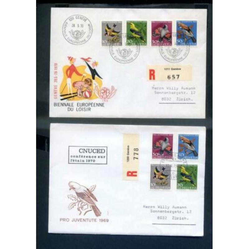 Zwitserland - 5 x speciale envelop-1982-Ompi/1970-vogelserie