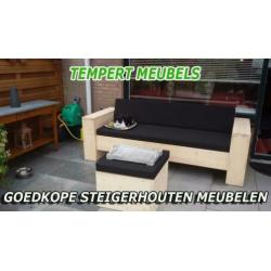 Strakke Loungebank / Robuuste uitstraling / Steigerhout.