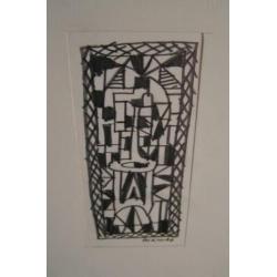 "Kleed ontwerpen" potlood tekening Hubert Bekman