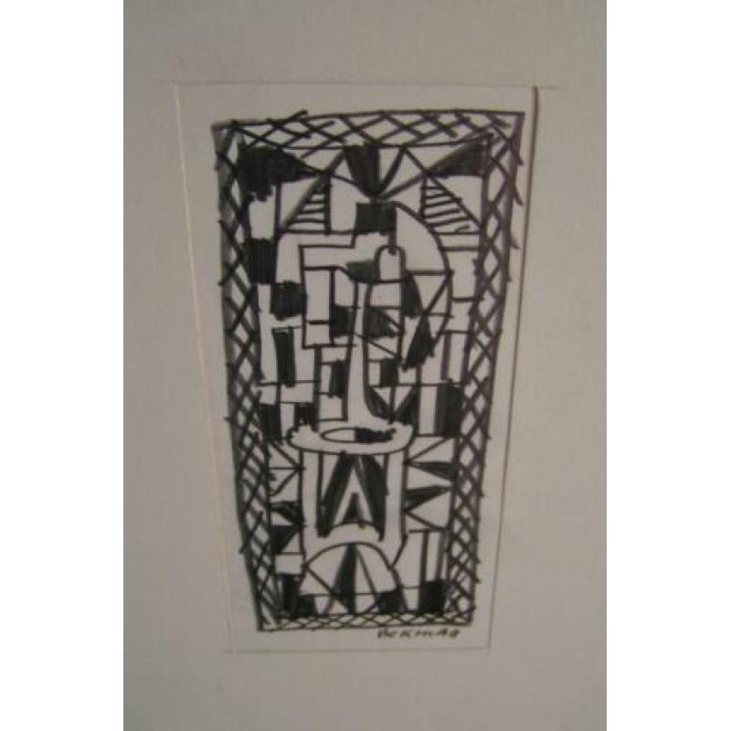"Kleed ontwerpen" potlood tekening Hubert Bekman