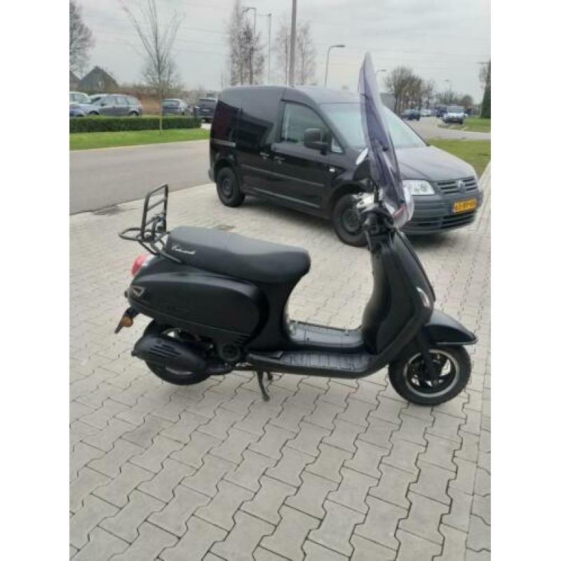 ??Vespa look snorscooter blauw kenteken met GARANTIE !!!
