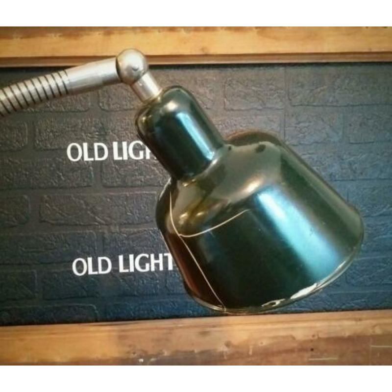 Vintage industriele jaren 30 gooseneck klemlamp