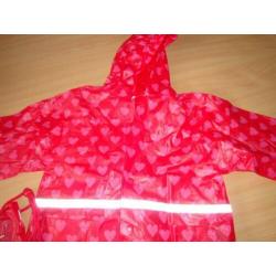 rood hartjes regenpak 110/116