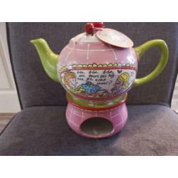 Theepot met rechaud van blond amsterdam