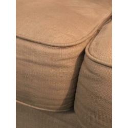 Linnen 3 persoons bank Goossens Njoy taupe bruin naturel