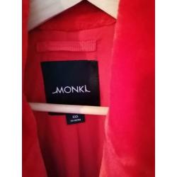 Prachtige rode faux fur / bontjas te koop Monki