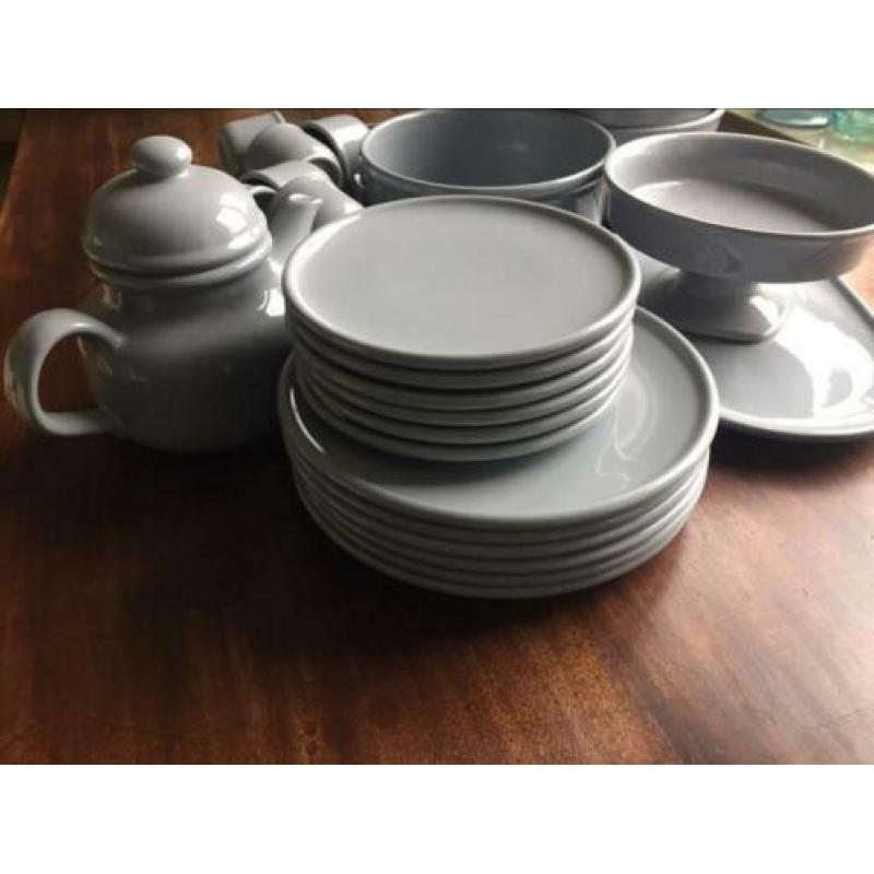 Grijs 6 delig servies