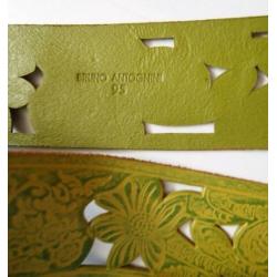 Dames leren riem met bloemen design - Maat 95