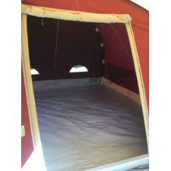 Prachtige,stabiele Karstentent, 300x300 bordeauxrood/beige