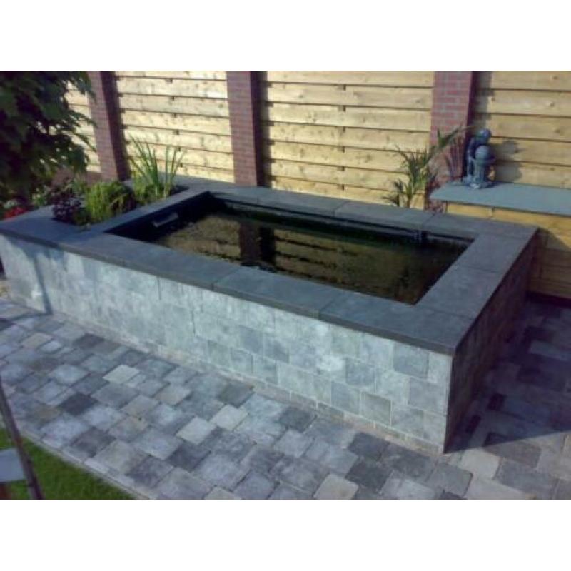 hardsteen vijverrand Spotted Blue 100x20x3 cm gezoet / facet