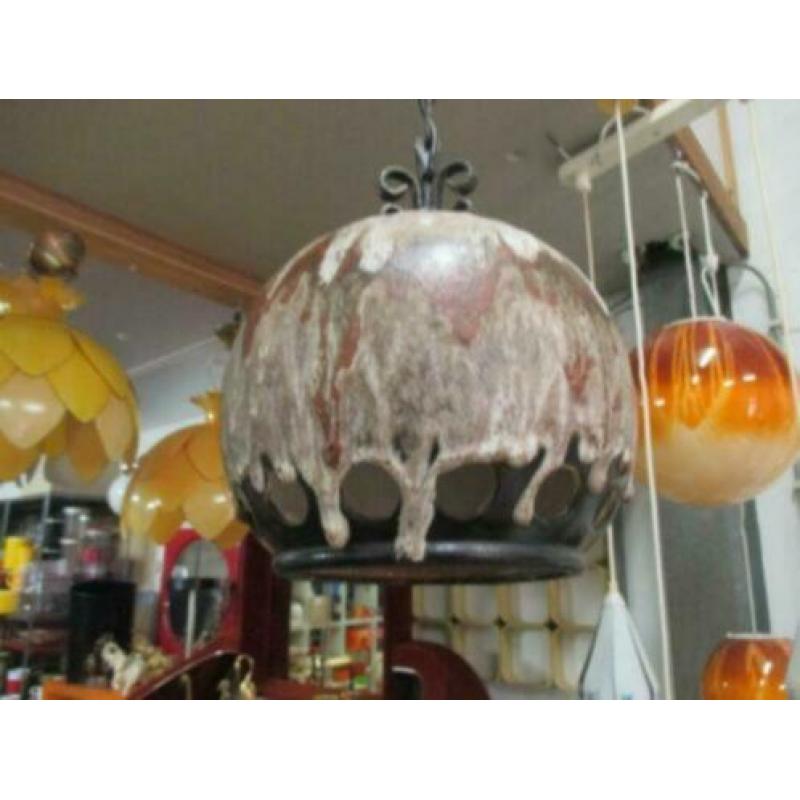 Keramiek design jaren 60 70 retro vintage hanglamp 28 cm
