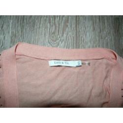 prachtig zalmroze strass vestje vest top Lucy & Co M L 40 42