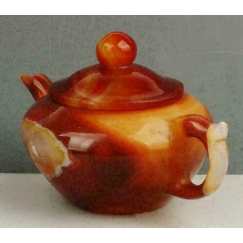 Agaat Thee Pot Kandelaar Beeld Beker China Theepot Karneool