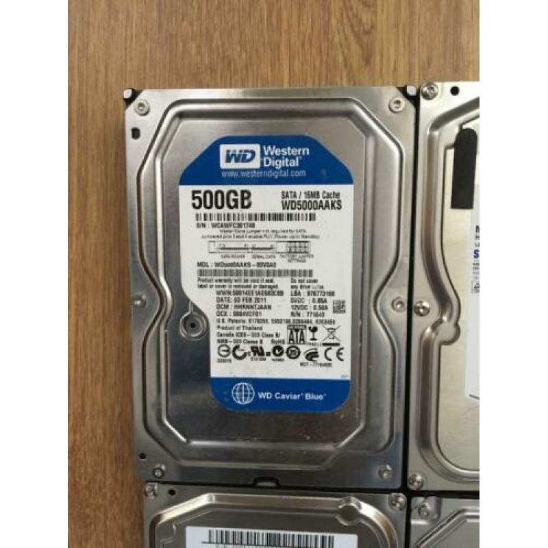 Sata schijven 500gb en 1tb