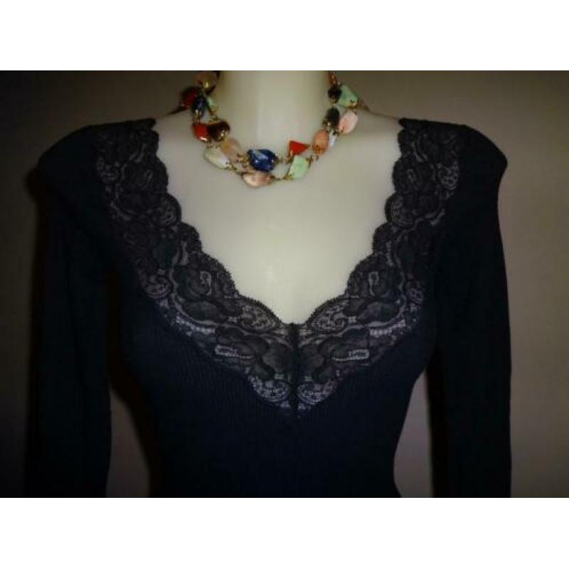 D4A Ralph Lauren chique truitje brede band kant hals S