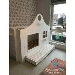 Bedhuisje Boomhut bed steigerhout amsterdam GRATIS MONTAGE