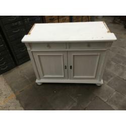 Antieke 4 delige keukenkast/woonkamer kast, wit vintage