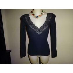 D4A Ralph Lauren chique truitje brede band kant hals S
