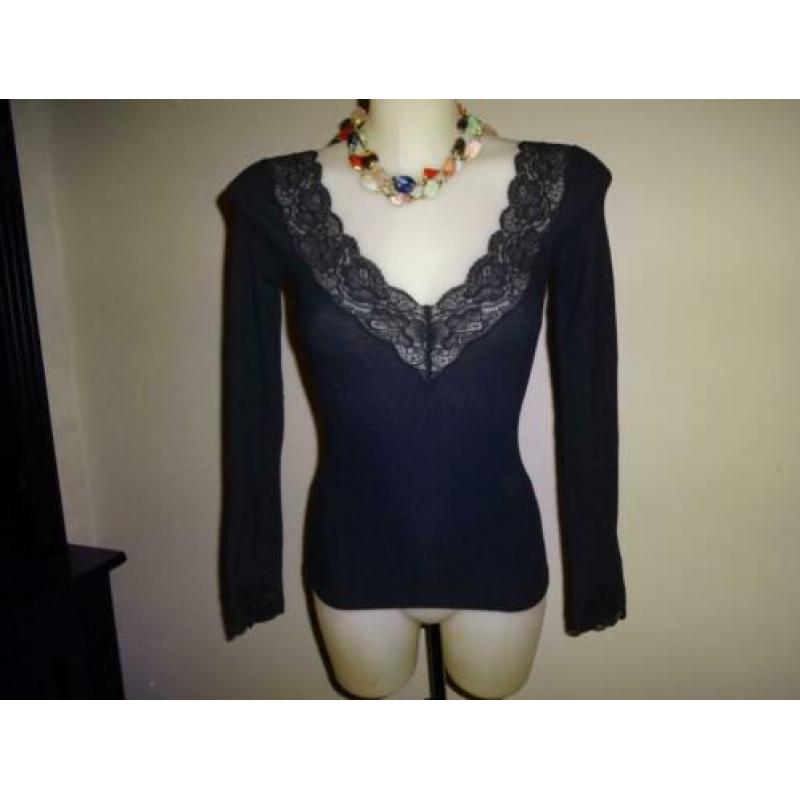D4A Ralph Lauren chique truitje brede band kant hals S