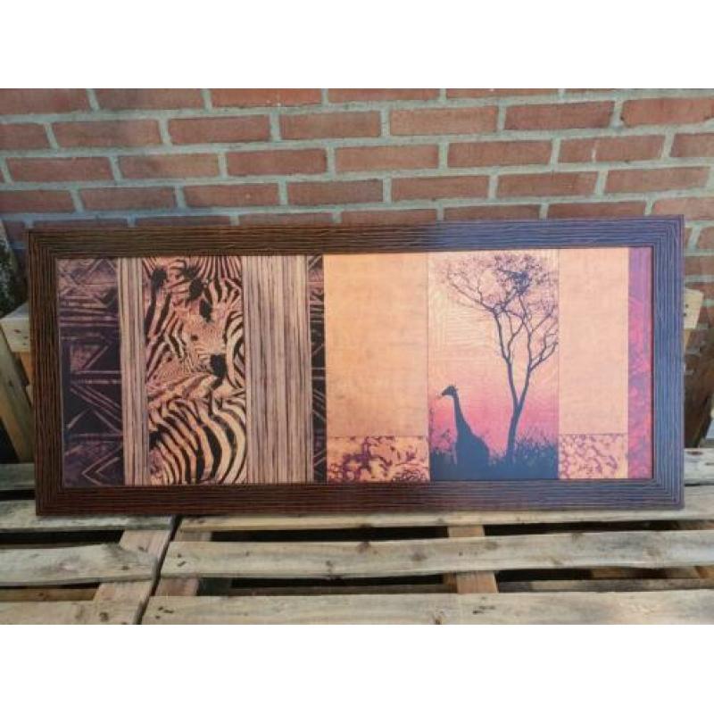 Afrika, prachtig groot schilderij met mooie lijst,zie foto's