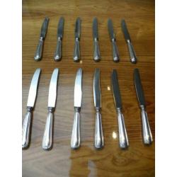 Art deco messenset verzilverd/12persoons
