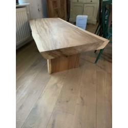 Boomstam salontafel/ Suare hout 131 x 66 x 45cm