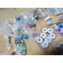 Groot pakket hobby artikelen, eyelets, kralen, plak diamant
