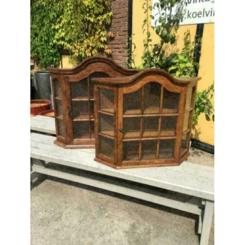 Vitrine wandkastje / brocante / prijs per stuk