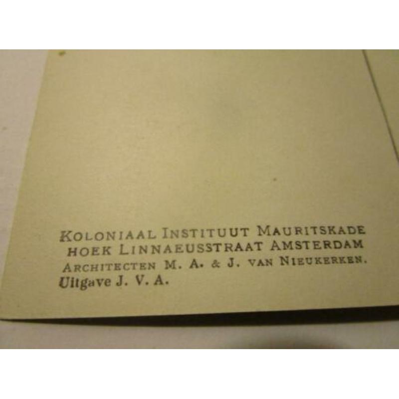 Ansichtkaart Koloniaal Instituut Mauritskade Amsterdam J.V.A