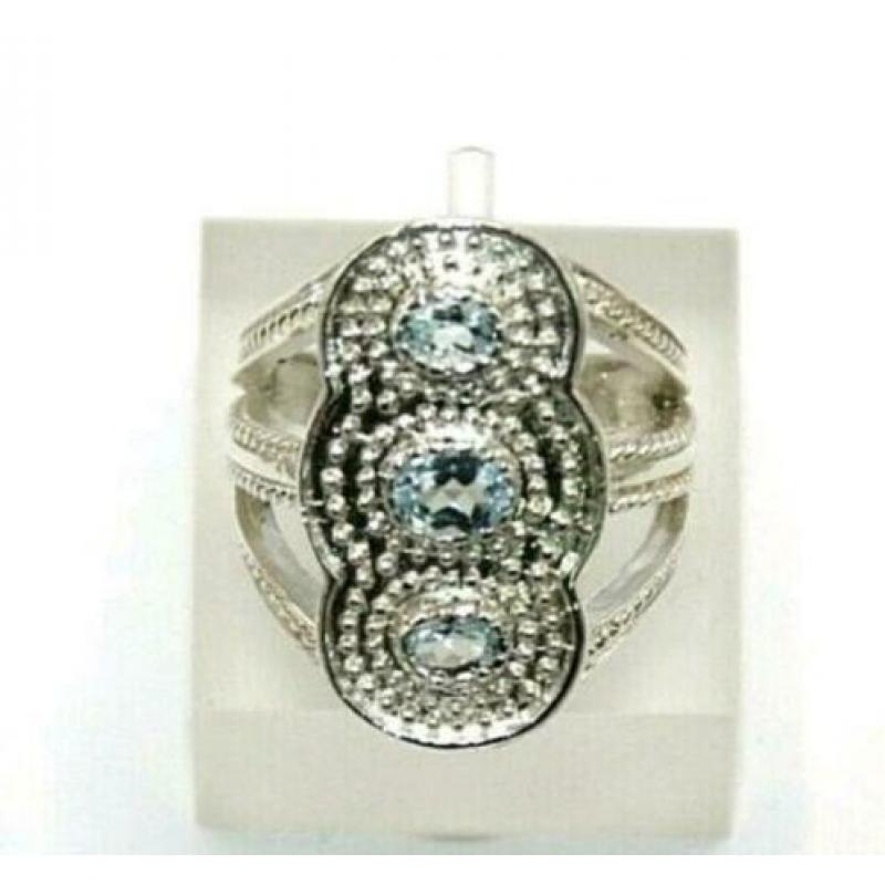 Blau Topas Silberring Blau Topas 925er Silber ANTIK STYLE