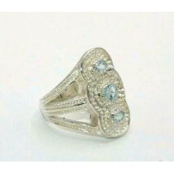 Blau Topas Silberring Blau Topas 925er Silber ANTIK STYLE