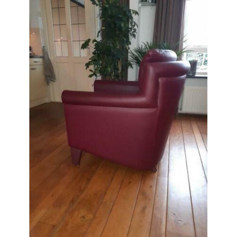 Leolux fauleuil/stoel rood leer