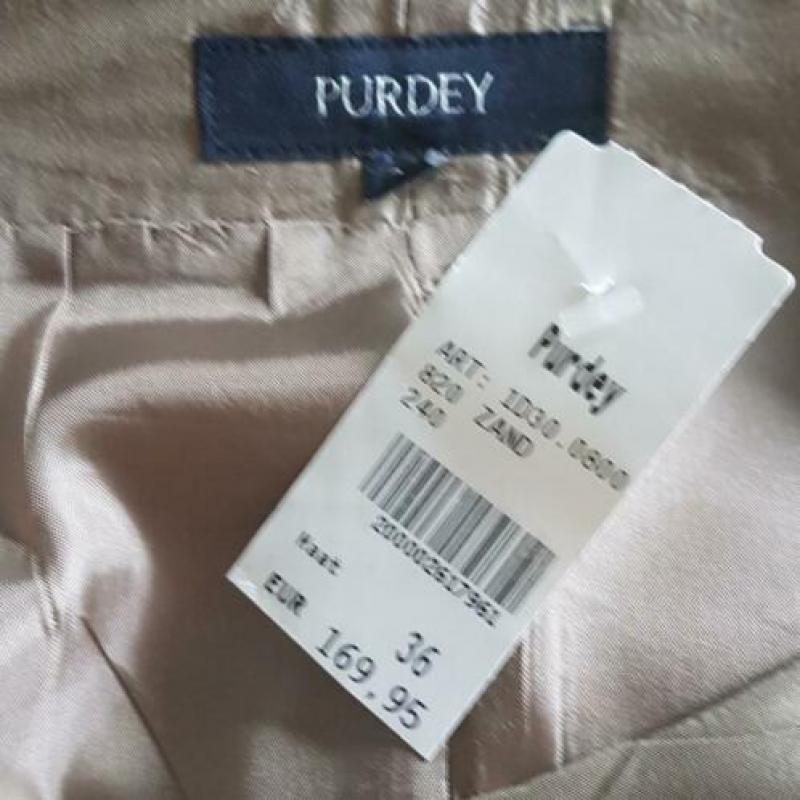 NIEUW, PURDEY, mooi jurkje, 100% zijde, in maat 36