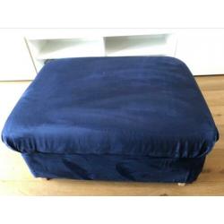Ektorp poef bekleed met blauw suedine