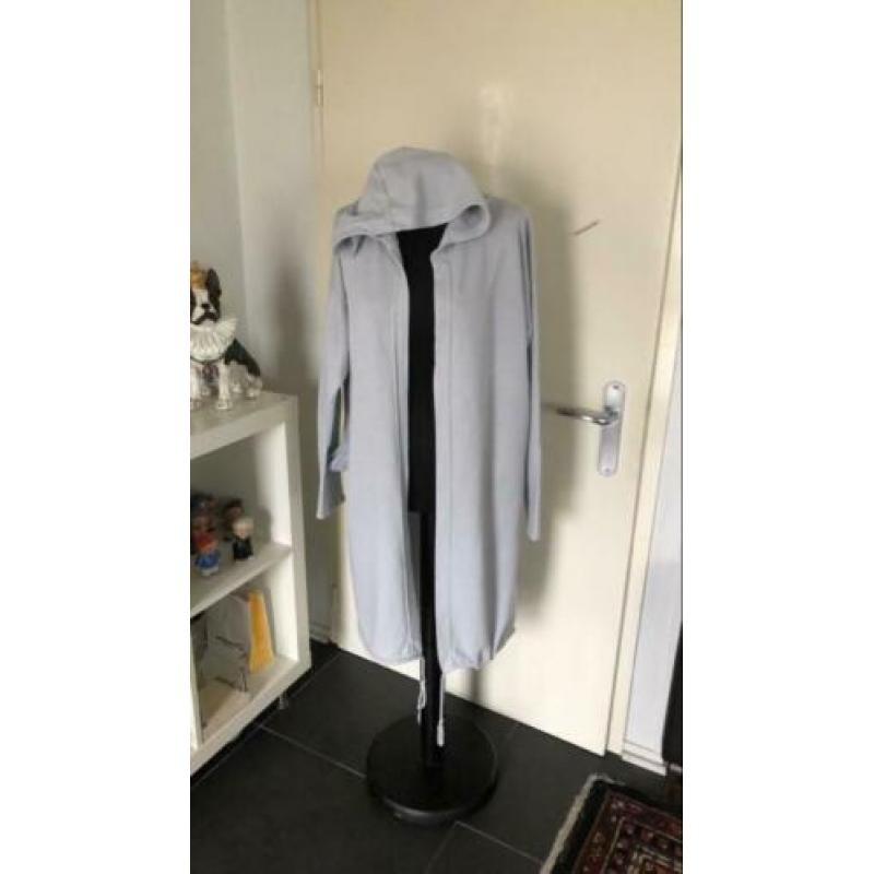 Cotton vest grijsblauw happy op achterkant maat L/XL