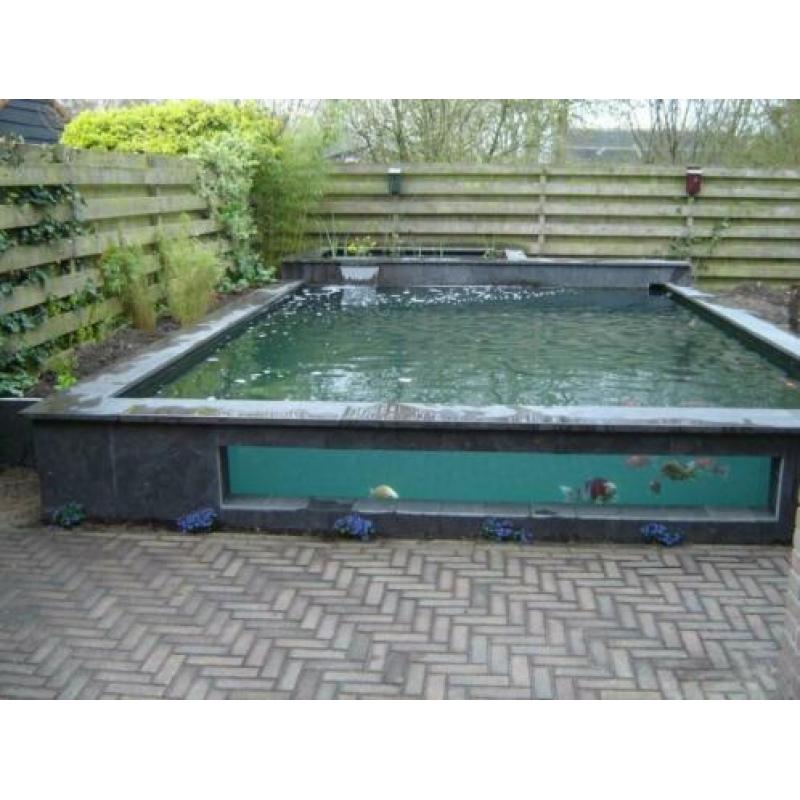 hardsteen vijverrand Spotted Blue 100x20x3 cm gezoet / facet