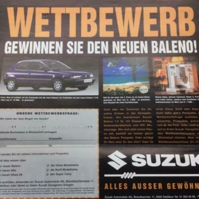 Autofolder/Brochure Suzuki Die Zukunft Fahrt Ein 1995 8 pagi