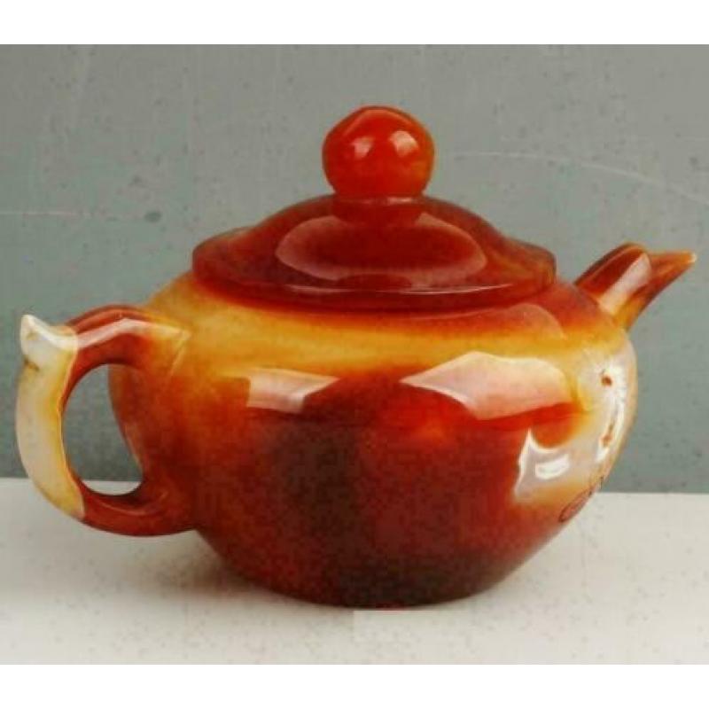 Agaat Thee Pot Kandelaar Beeld Beker China Theepot Karneool