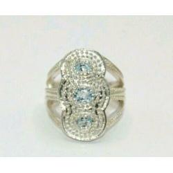 Blau Topas Silberring Blau Topas 925er Silber ANTIK STYLE