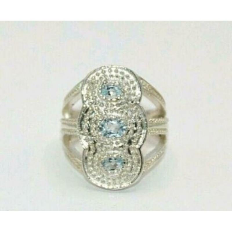 Blau Topas Silberring Blau Topas 925er Silber ANTIK STYLE