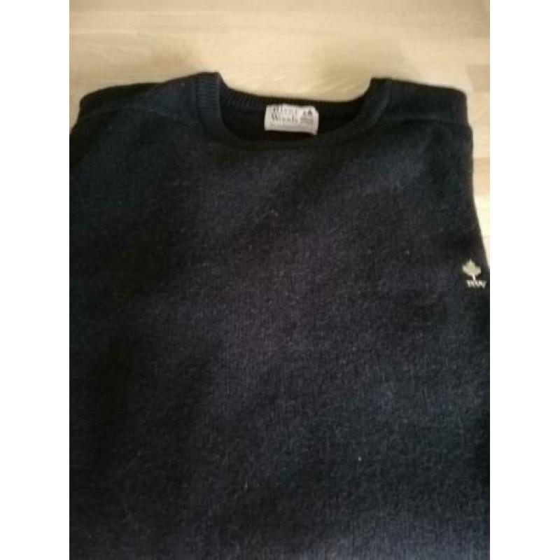 Riverwoods. Donkerbruine lamswollen trui XL